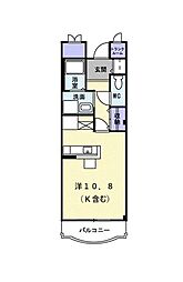 ウエストメゾン ワンルームの間取図画像