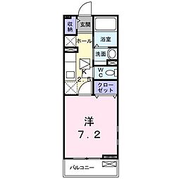 グランソレイユ 1Kの間取図画像