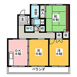 アルカディア 3DKの間取図画像