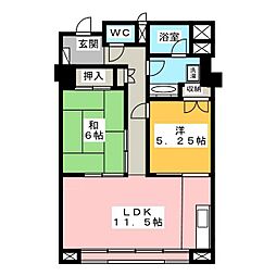 フジタ第6箱根山マンション 2LDKの間取図画像