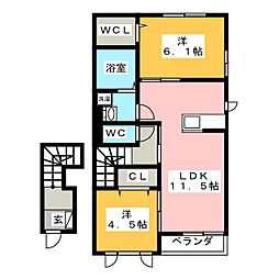 JohnBurningham 2LDKの間取図画像