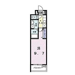池田ハイツB 1Kの間取図画像