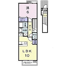 カルディア 1LDKの間取図画像