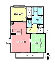グランシード西湘 2LDKの間取図画像