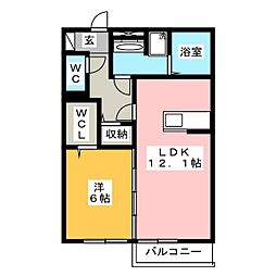 エルエスワイ45 1LDKの間取図画像