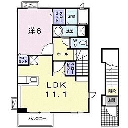 ヴィラパーク小八幡 1LDKの間取図画像