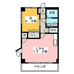 JSガーデン 1LDKの間取図画像