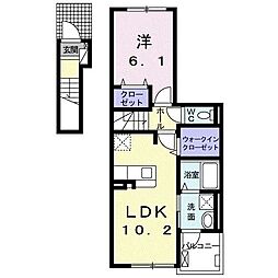 アミーゴ2 1LDKの間取図画像