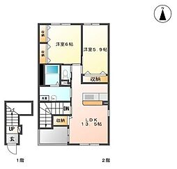 ブリリアント・ベリー 2LDKの間取図画像