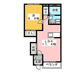 プロニティHY 1LDKの間取図画像