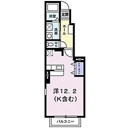 キートス ワンルームの間取図画像