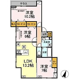 ホルテンジエ原町田 1階3LDKの間取り
