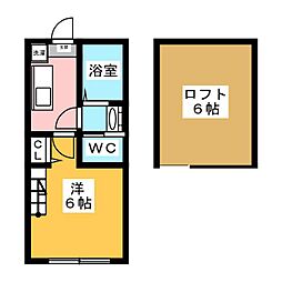 ヴィンティア鶴川 1階1Kの間取り