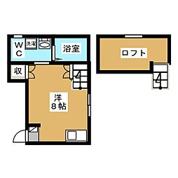 ジュール町田 1階ワンルームの間取り