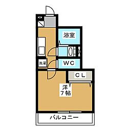 リブリ・アルモ 1階1Kの間取り