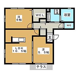 ハーベスト七番館 2LDKの間取図画像