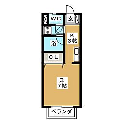 モンシャトーヤマモト ワンルームの間取図画像
