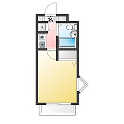 シティーハイム21 1Kの間取図画像