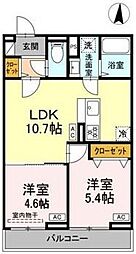 セレスティア小茂根 2LDKの間取図画像