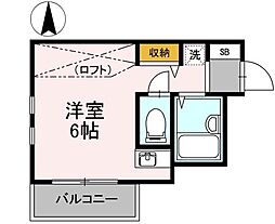 メゾンファイン3 ワンルームの間取図画像