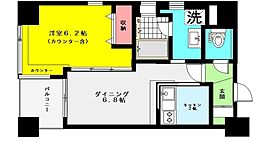 東京メトロ東西線 東陽町駅 徒歩4分の賃貸マンション 7階1DKの間取り