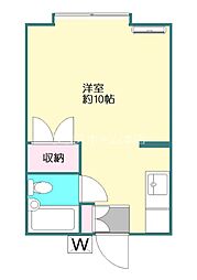 オリオンハイム ワンルームの間取図画像