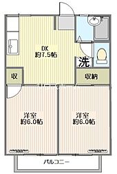 ラークヴィレッジ 2DKの間取図画像