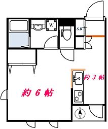 グリフォン ワンルームの間取図画像