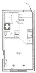 たすきCRASSO都立大学A棟 ワンルームの間取図画像
