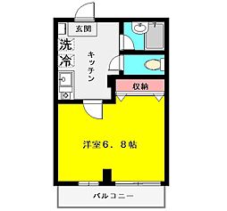 efTAKAO 1Kの間取図画像
