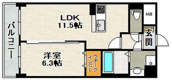 グラシス池尻 303｜兵庫県伊丹市池尻7丁目(賃貸マンション1LDK・3階・43.38㎡)の写真 その2