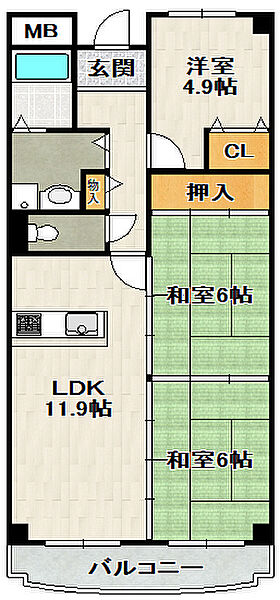 インペリアル樋ノ口 502｜兵庫県宝塚市安倉南3丁目(賃貸マンション3LDK・5階・68.09㎡)の写真 その2