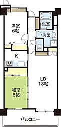 ラフィネス郡山 2LDKの間取図画像