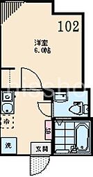 プルメリア練馬 102 1階1Kの間取り