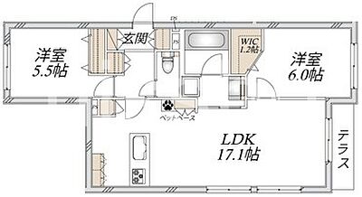 間取り:ペット可の2LDK新築 間取り:ペット可の2LDK新築