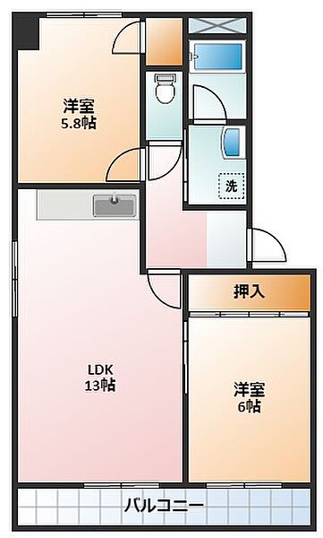 シャルマン Ｓ101｜三重県四日市市ときわ5丁目(賃貸アパート2LDK・1階・53.00㎡)の写真 その2