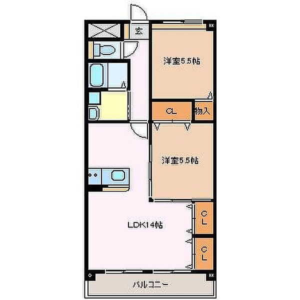 エミネンス 305｜三重県四日市市川北3丁目(賃貸マンション2LDK・3階・58.30㎡)の写真 その2