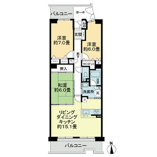 シェルモール釆女 503｜三重県四日市市釆女町(賃貸マンション3LDK・5階・78.23㎡)の写真 その2