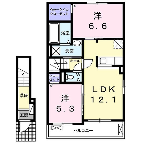 クリサンセマム　ライズ 205｜三重県四日市市東日野1丁目(賃貸アパート2LDK・2階・58.99㎡)の写真 その2