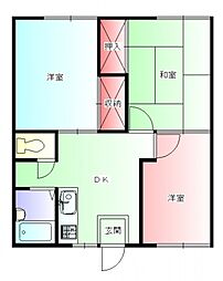 コーポ秋山 3DKの間取図画像