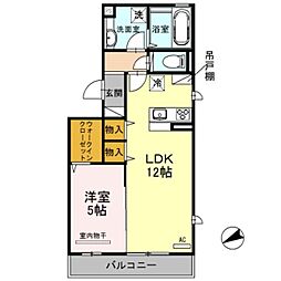 アルカンシェル 1LDKの間取図画像