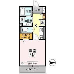 ラルジュ 1Kの間取図画像
