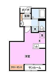 ウェルズ21中沢 ワンルームの間取図画像