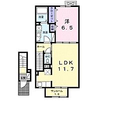 セイバリー3A 1LDKの間取図画像