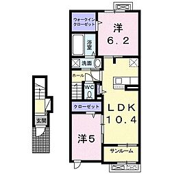 セブンヒルズガーデン上除 2LDKの間取図画像