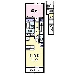 ガーデンハーモニーB 1LDKの間取図画像
