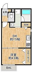 仮称）守山市二町町新築AP 1階1DKの間取り