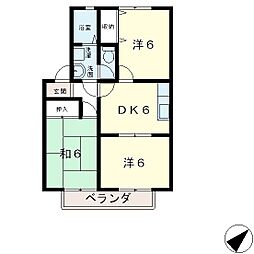 JR東海道・山陽本線 栗東駅 徒歩18分の賃貸アパート 1階3DKの間取り