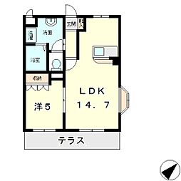 キーウエスト 1LDKの間取図画像