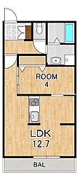 REGINA 1LDKの間取図画像